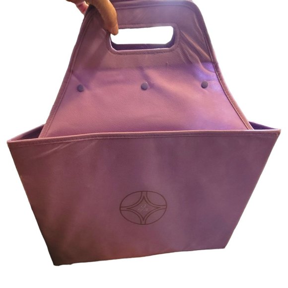 JM Purple and Pink Soft Sided Handled Reusable Bags Collapsible Dh351 - Picture 4 of 8